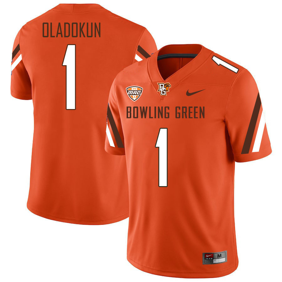 Bowling Green Falcons #1 Jordan Oladokun College Football Jerseys Stitched Sale-Orange